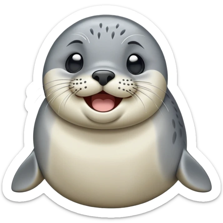 cinematic-cute-yawning-harbour-seal-portrait-emoji,-head-tilted-slightly-with-a-dramatic,-wide-open-yawn,-showcasing-a-smooth,-rounded-body-with-gently-drooping-features-and-sleepy,-half-closed-eyes,-simplified-yet-irresistibly-adorable sticker