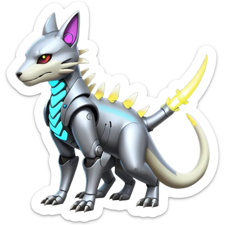 Pretty Cyberpunky Cool Marowak-Feline-hybrid (full body) sticker