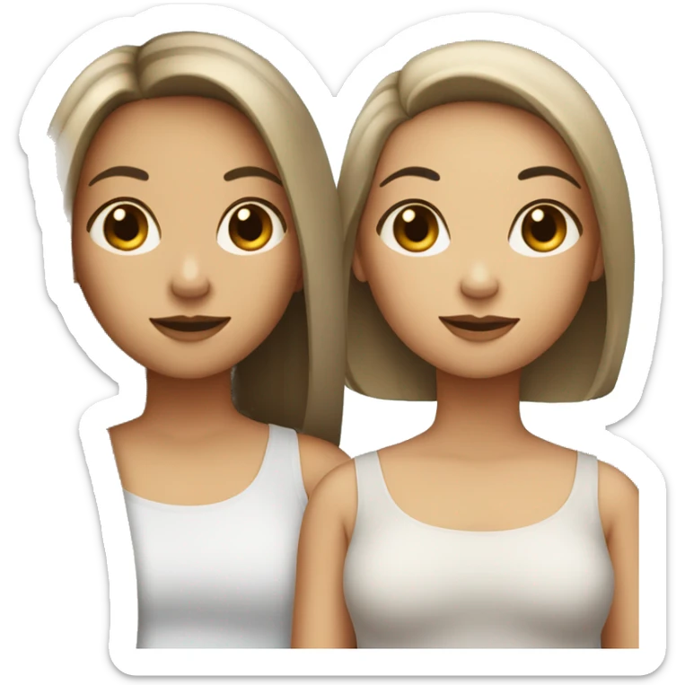 group of three girls , two with long straight hair, one with short hair sticker