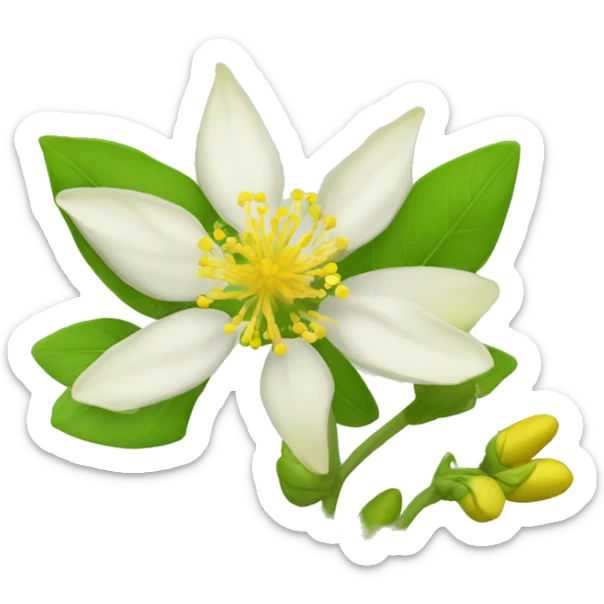 Ashwagandha flower with greenish-yellow petals and a central yellow stamens emojis sticker
