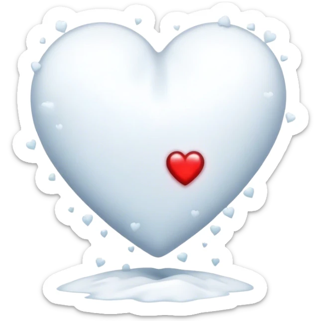Snow heart sticker