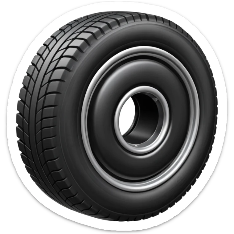 please draw me a emoji of tire - inside the manufacturing factory - getting inspected by machine not the human  sticker