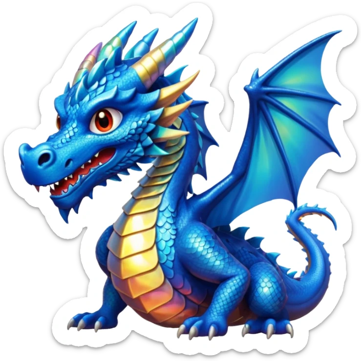 Dragón color azul sticker