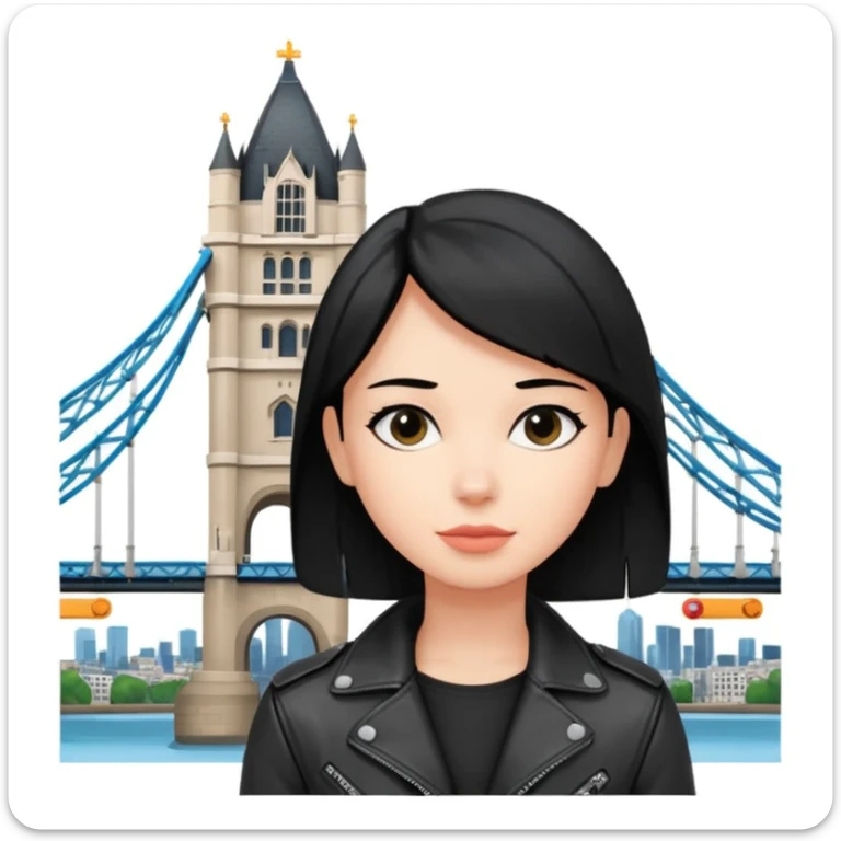 quelqu'un qui admire la vue depuis un point panoramique avec une ville avec des gratte ciel et Tower Bridge en contrebas. la personne est en hauteur et admire la vue depuis en haut
 sticker