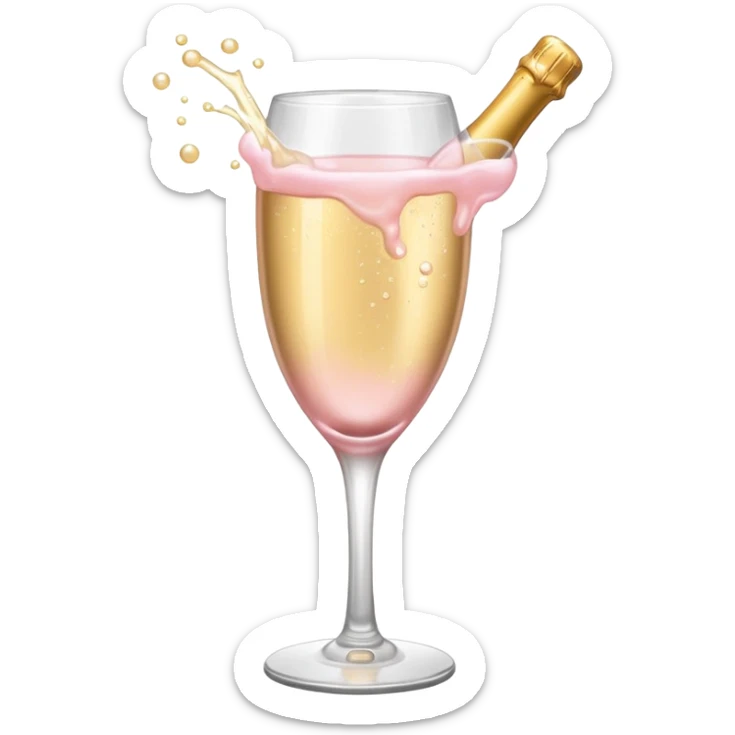 I want a emoji of champagne 🥂 but in baby pink colour  sticker