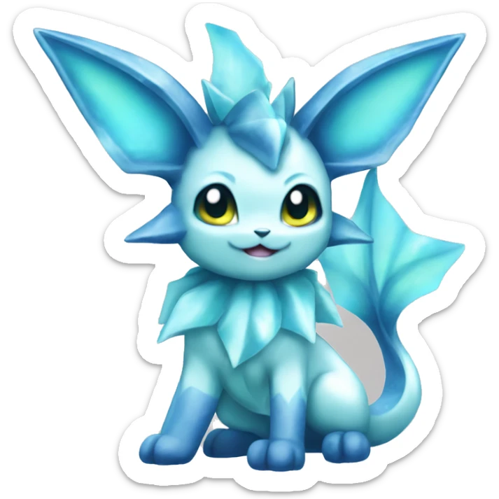 Kawaii Gorgeous Beautiful Shiny Sparkly Vaporeon-Glaceon-Pokémon full body sticker