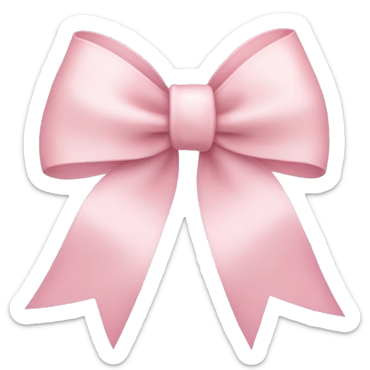 light pink ribbon bow sticker