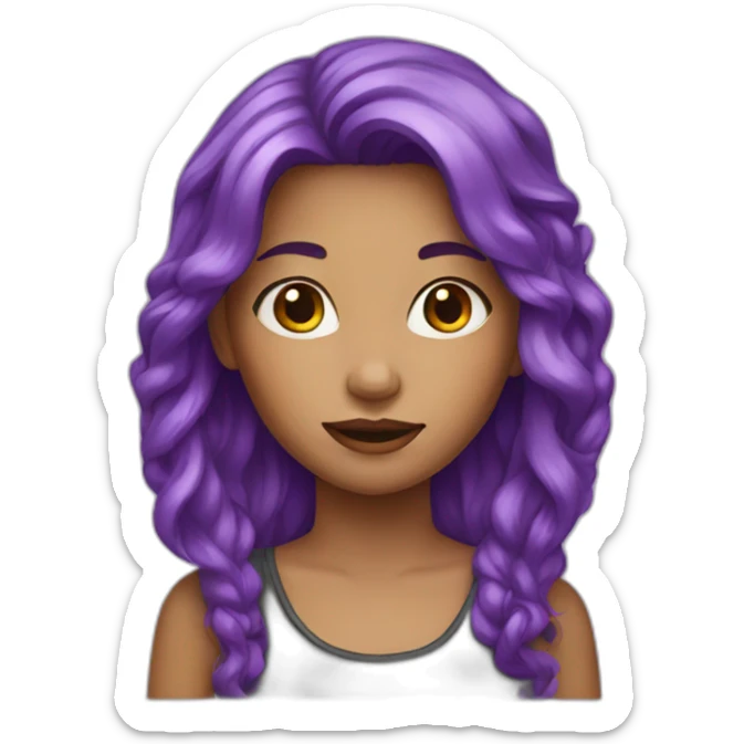 girl with Purple hair sticker