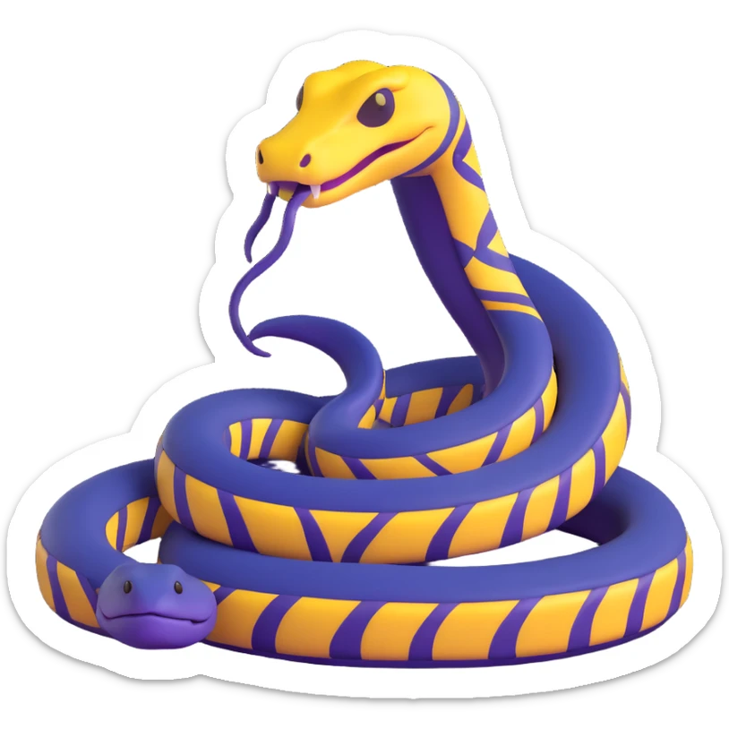 A stylish sticker featuring a snake in dark blue and dark purple tones for the Snakebite community. sticker