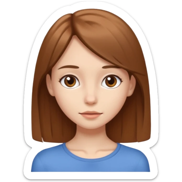 A white skinny really pretty girls with brown straight hair sticker