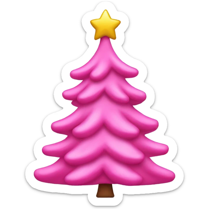 pink christmas tree sticker