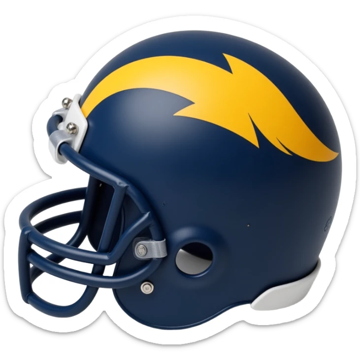 Michigan Wolverines football helmet, blue with maize winged design, skeuomorphism icon style sticker