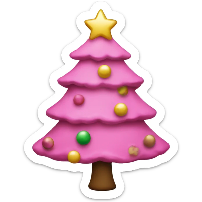 pink Christmas tree sticker