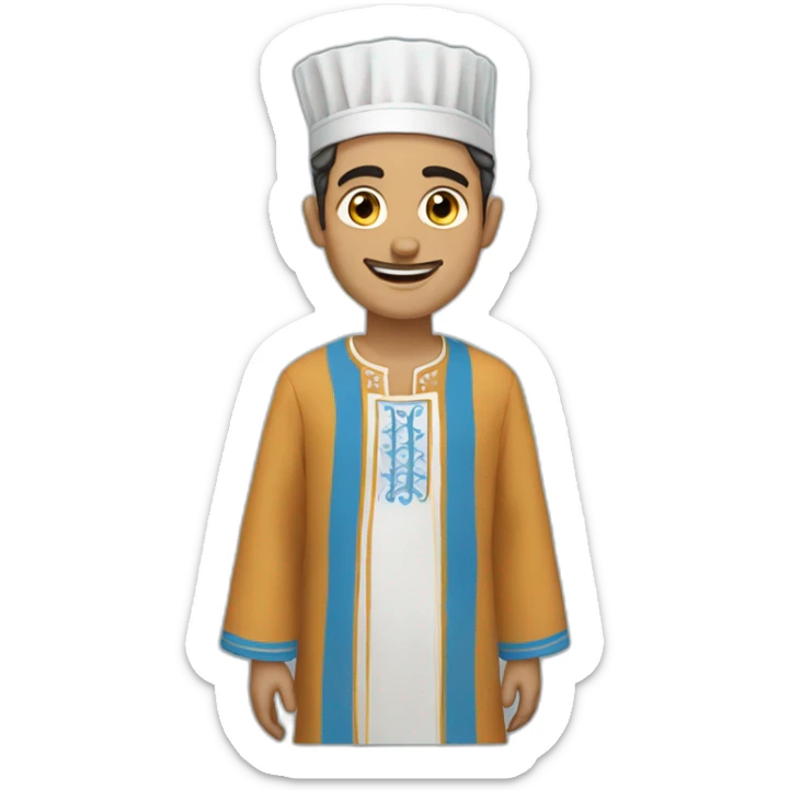 The man of Chefchaouen is a traditional Moroccan costume sticker