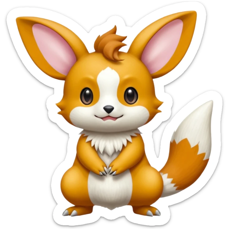 Pancham-Buizel-Minccino-Petilil-Minun-Fakémon-Digimon-fusion-creature sticker