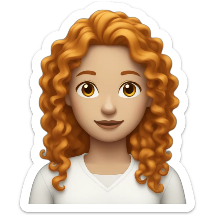 Curly ginger woman with long hair and a white band of hair sticker