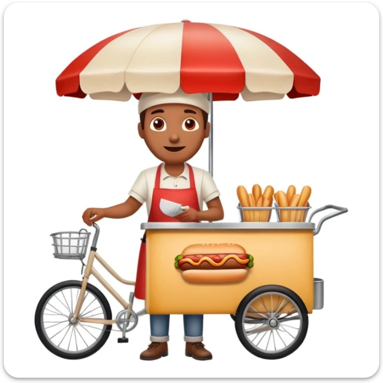 hotdog seller in New York with cart sticker