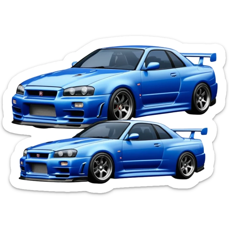 car Nissan Skyline GT-R R34 1999 like in the movie Fast and Furious  sticker