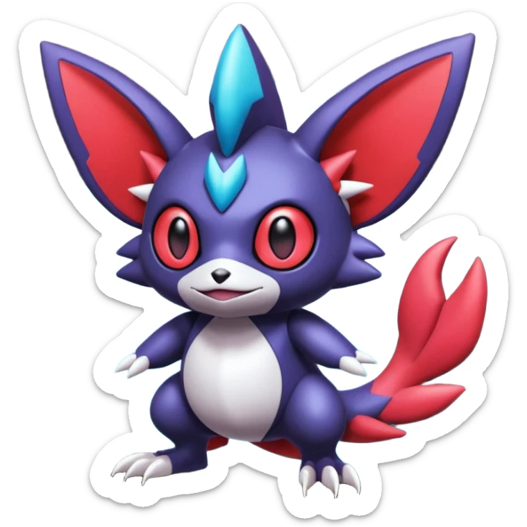  exotic tropical cyber-Litten-Stitch-Noibat-Weavile-Zangoose-Fakémon-Pokémon-Vernid-creature sticker