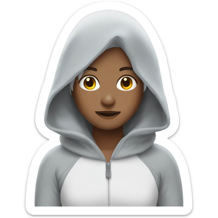 in a shark costume, girl, with gray hairstyle, teen, sleeping, white body sticker