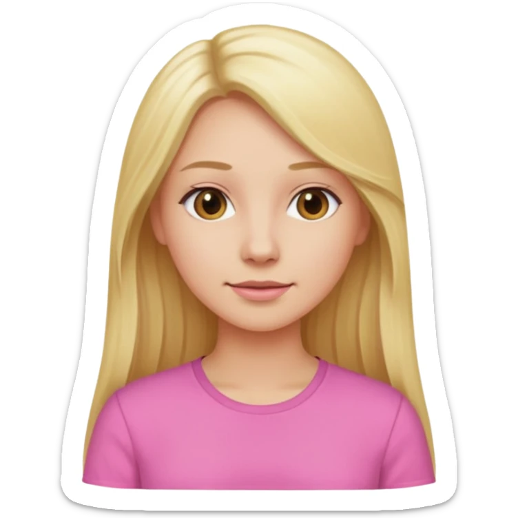 woman with long blonde hair, wear pink shirt sticker