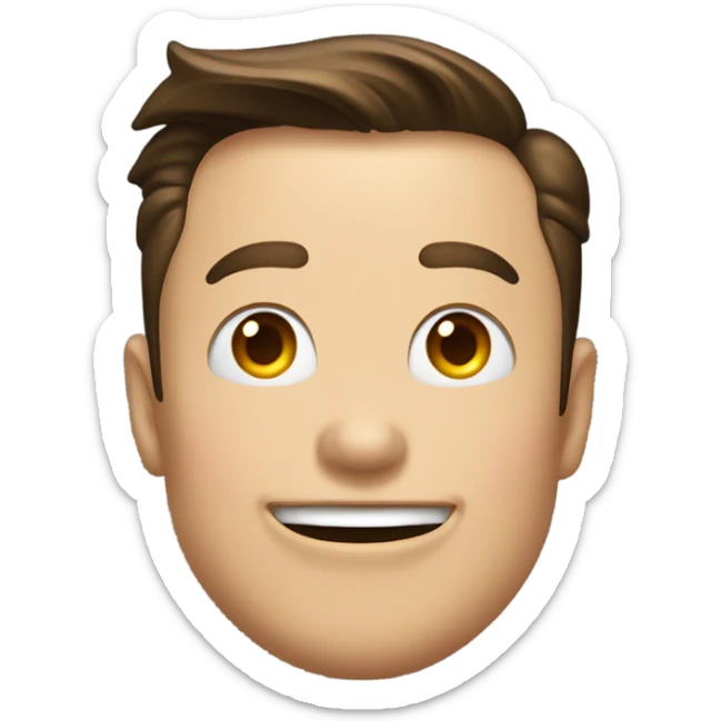 the billionaire "Elon Musk" sticking his tongue out cheekily with a happy expression. All his facial features are present and his easily recognizable. Photorealistic , extremely well made sticker