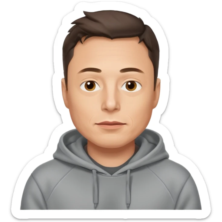 a portrait of elon musk, wear hoodie  sticker