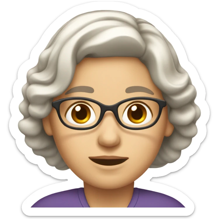 Mujer 60 años, enfermera, rubia oscura y pelo ondulado sticker