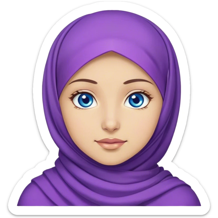 Turkish beautiful finish Konya girl blue eyes with purple color and ramadan design hijab  sticker