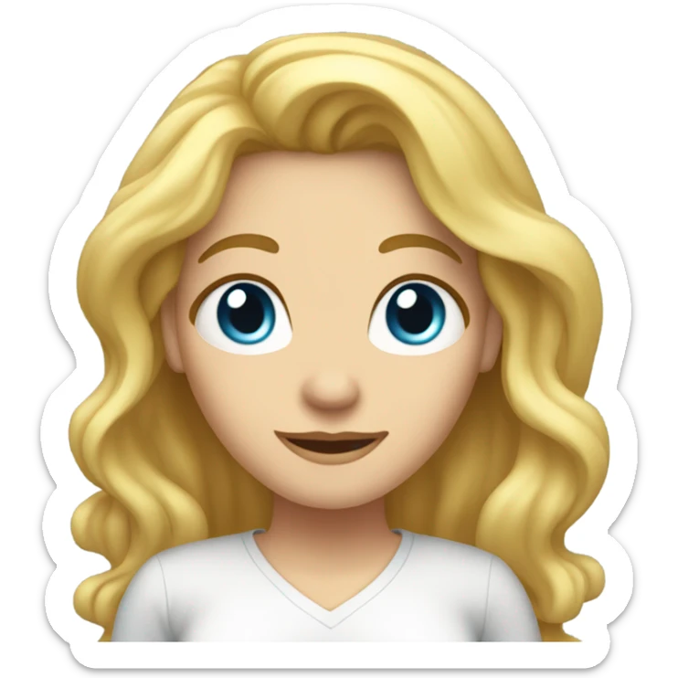 White woman, long hair, blonde hair, wavy hair, standing on scale, weight loss sticker