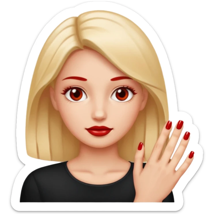 A normal human emoji with nails💅 this emoji but without the nail polish, a female with polished nails 💅  sticker