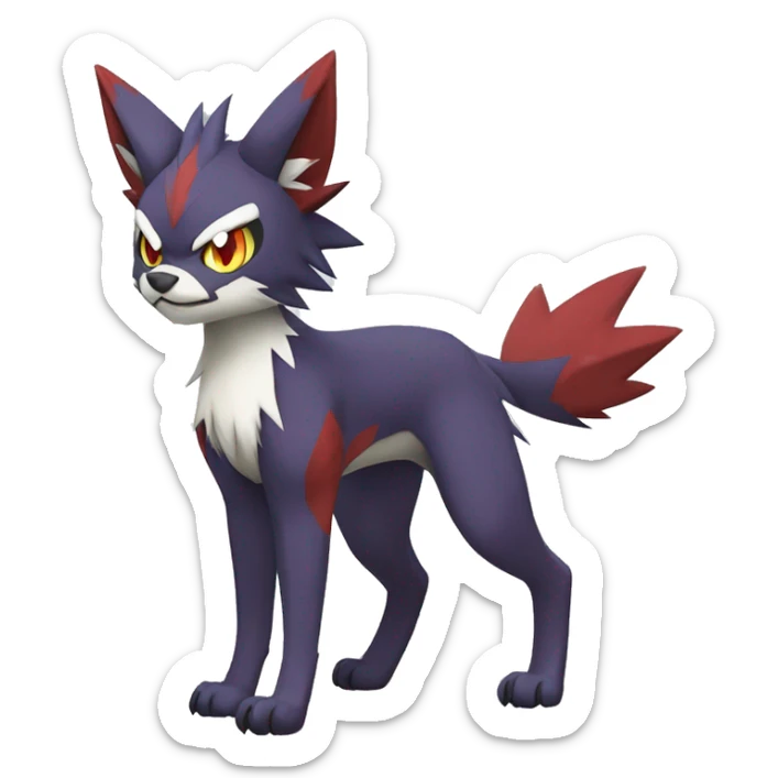 Noivern-Litten-Zorua-Lycanroc-Torracat-Fakemon-hybrid full body sticker