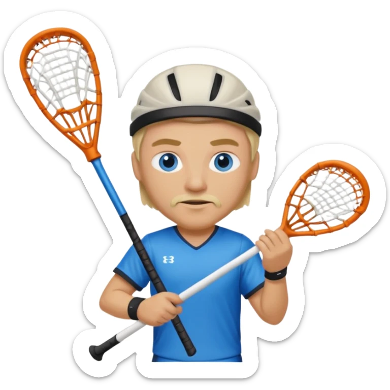 Blonde white with blue eyes and slight facial hair lacrosse guy  sticker