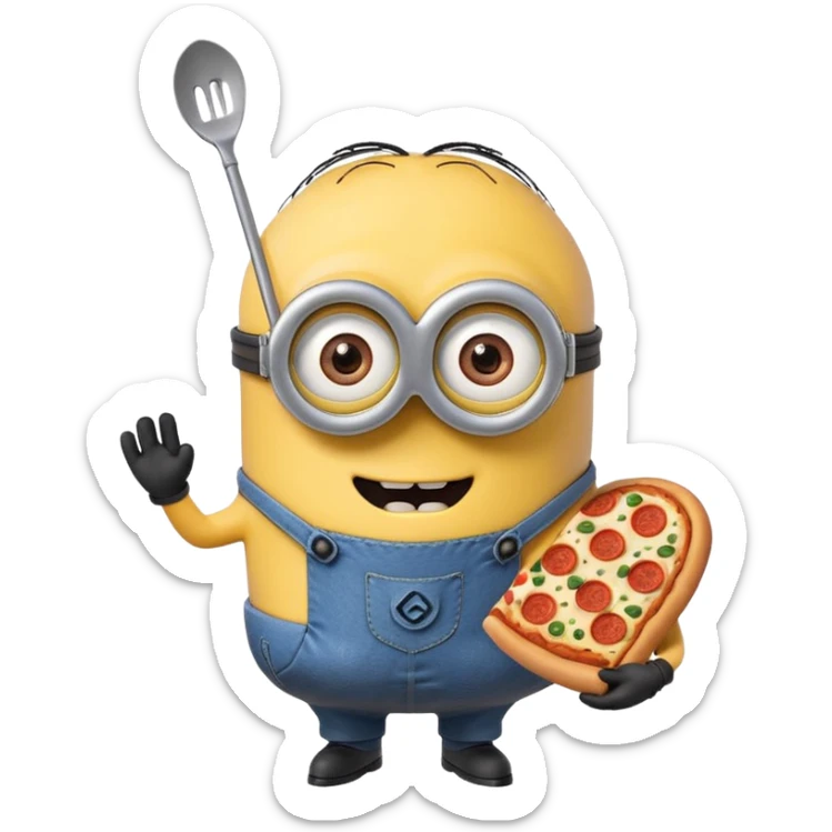 un minions  del cartone animato con la pelle di colore viola e che abbiamo il pizzetto come barba sticker