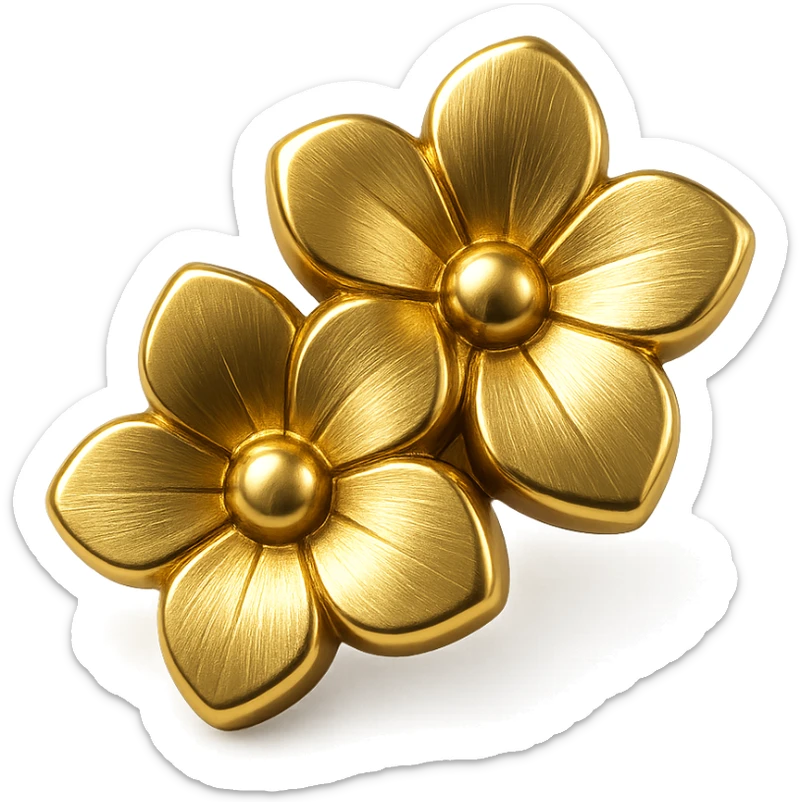 Change the flowers to match the same gold color and style as the badge, so they blend seamlessly with the gold theme. Keep the chibi ninja girl, sparkly effects, and badge shape unchanged. Transparent background, sized for Twitch or Discord use. sticker