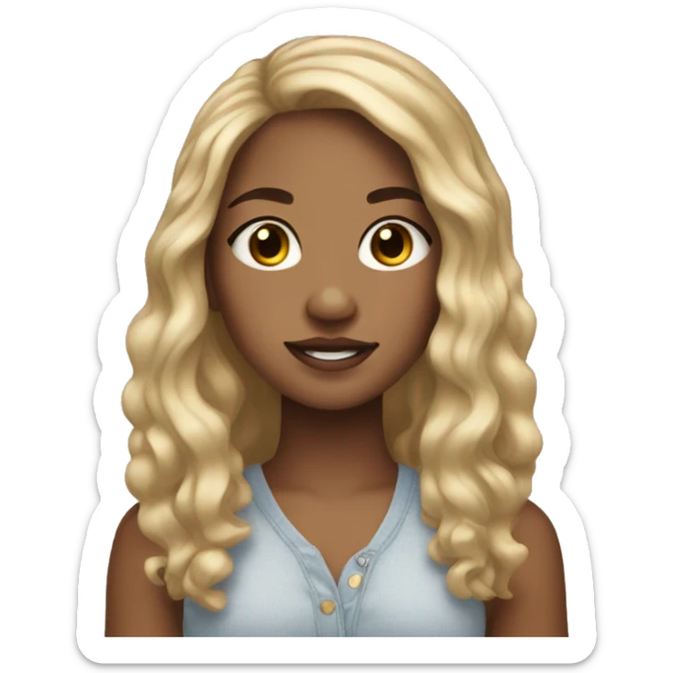 Light skin girl with long hair and freckles sticker