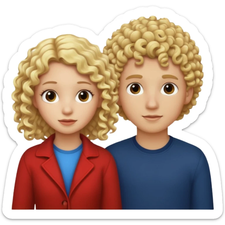 Vreau o fată și un băiat și vreau să fie băiatul creț fată blondă și cu pielia alba sticker