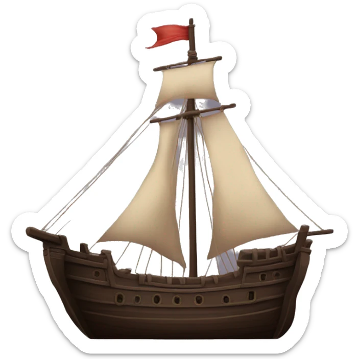 Ancient dark brown ship sticker