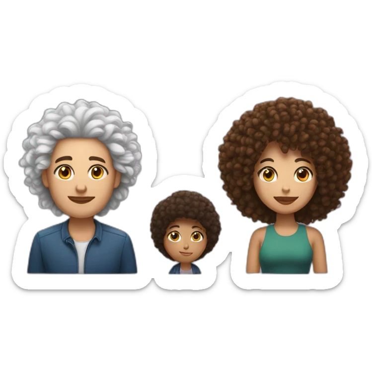 one white man with long curly hair and one mixed race woman with afro cut and one alley cat seat sticker
