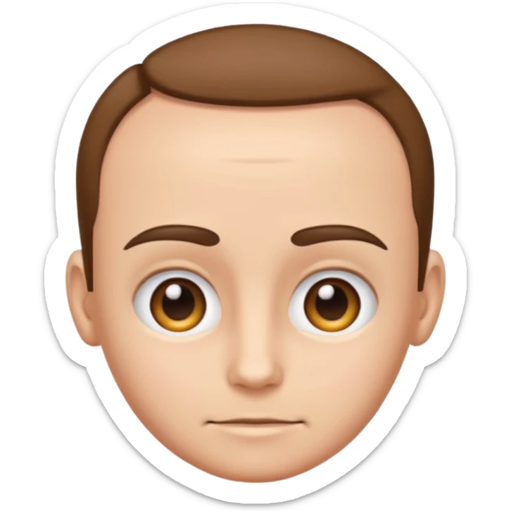 emoji of a human forehead, simple and clean cartoon style, only showing the upper part of the face from eyebrows to hairline sticker