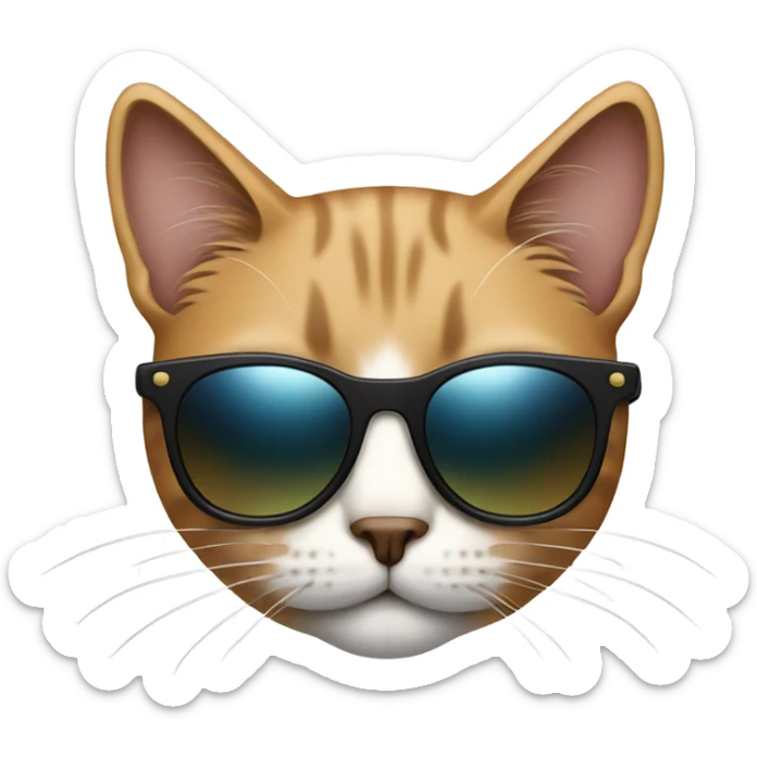 Cat with sunglasses sticker