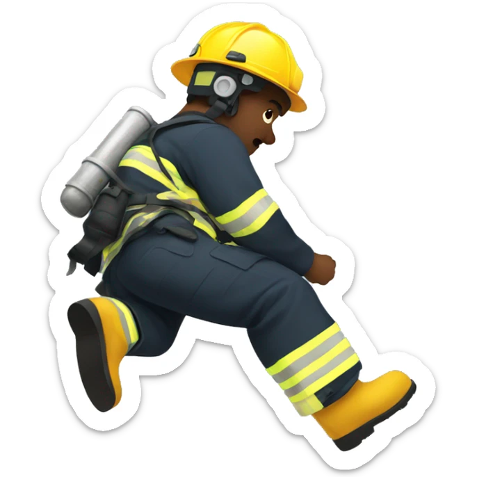 Firefighter falling sticker