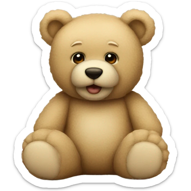 beige teddy bear sticker
