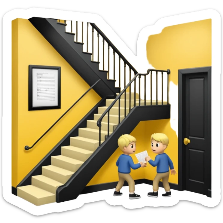 Eli figures out the clues to escape but rex rips the paper because he didn't want them to get out. And they figure out the code because they were being smart and using their brains. It takes place in the Yellow Room, the stairwell. Which gives a nerverackng scared vibe. sticker