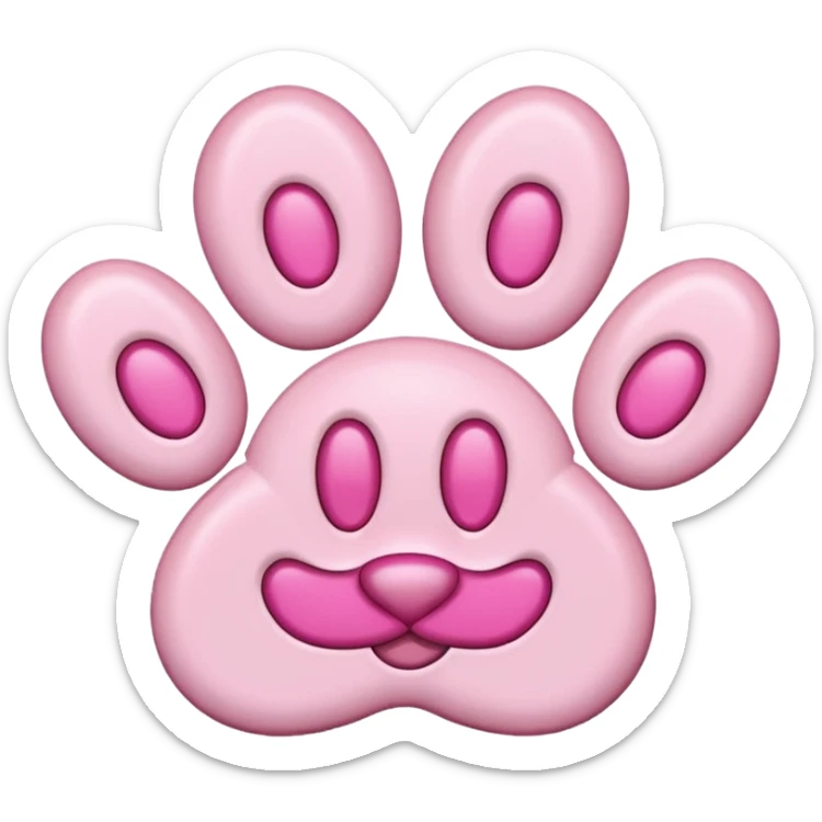 pink puppy paw print, emoji style, similar to 🐾 sticker
