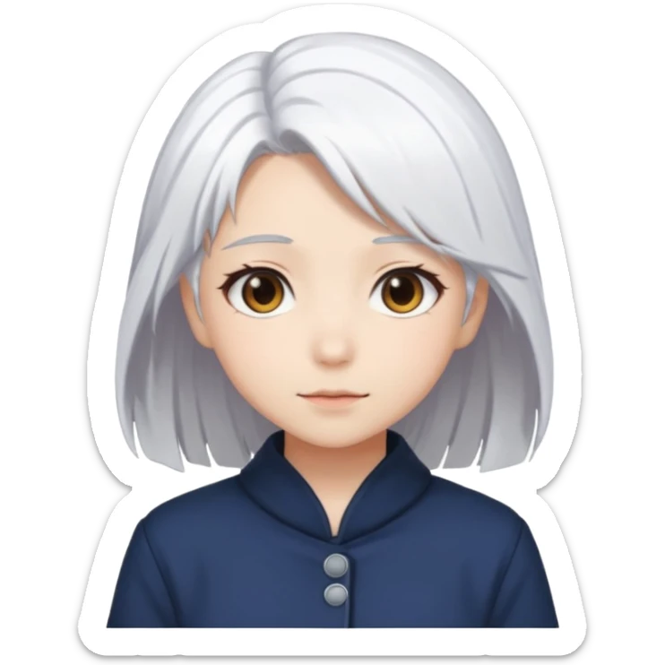 animie dziewczynka białe włosy  grafika anime kreskuwka sticker