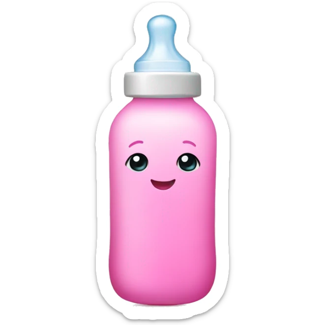 baby bottle pink sticker