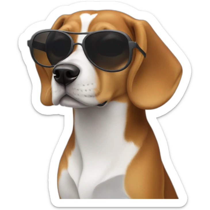 Beagle sunglasses sticker