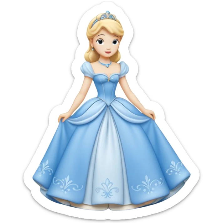 Isolated, detaile illustration of the most incredibly adorable disney character Cinderella 
figurine imaginable, toy style. sticker