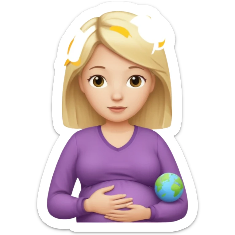 Pregnant daycare teacher with blonde hair  sticker